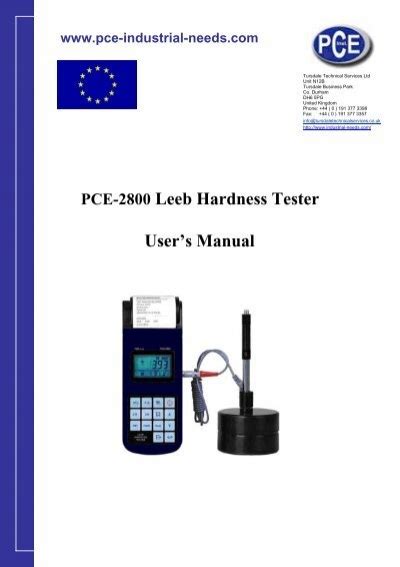 Leeb Hardness Tester User's Manual